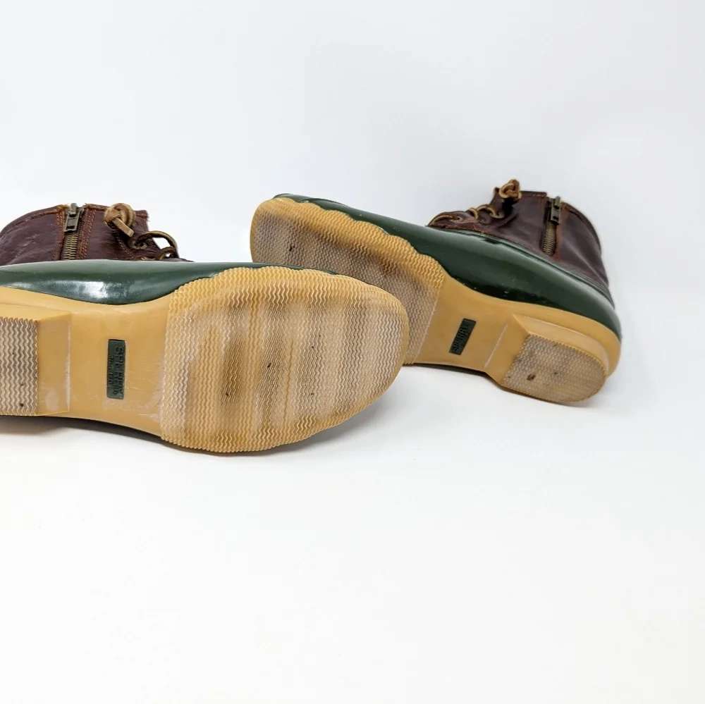 Sperry saltwater duck boot‎ green and brown size 6.5 insulated winter boot